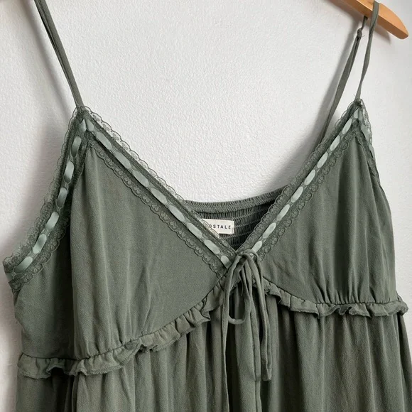 Aeropostale Olive Solid V-Neck Lace-Trimmed Babydoll
Slip Dress - Picture 7 of 13